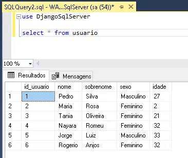 Conectando DJANGO com SQLServer 2017 e Mapeando dados já existentes no banco. 7 4